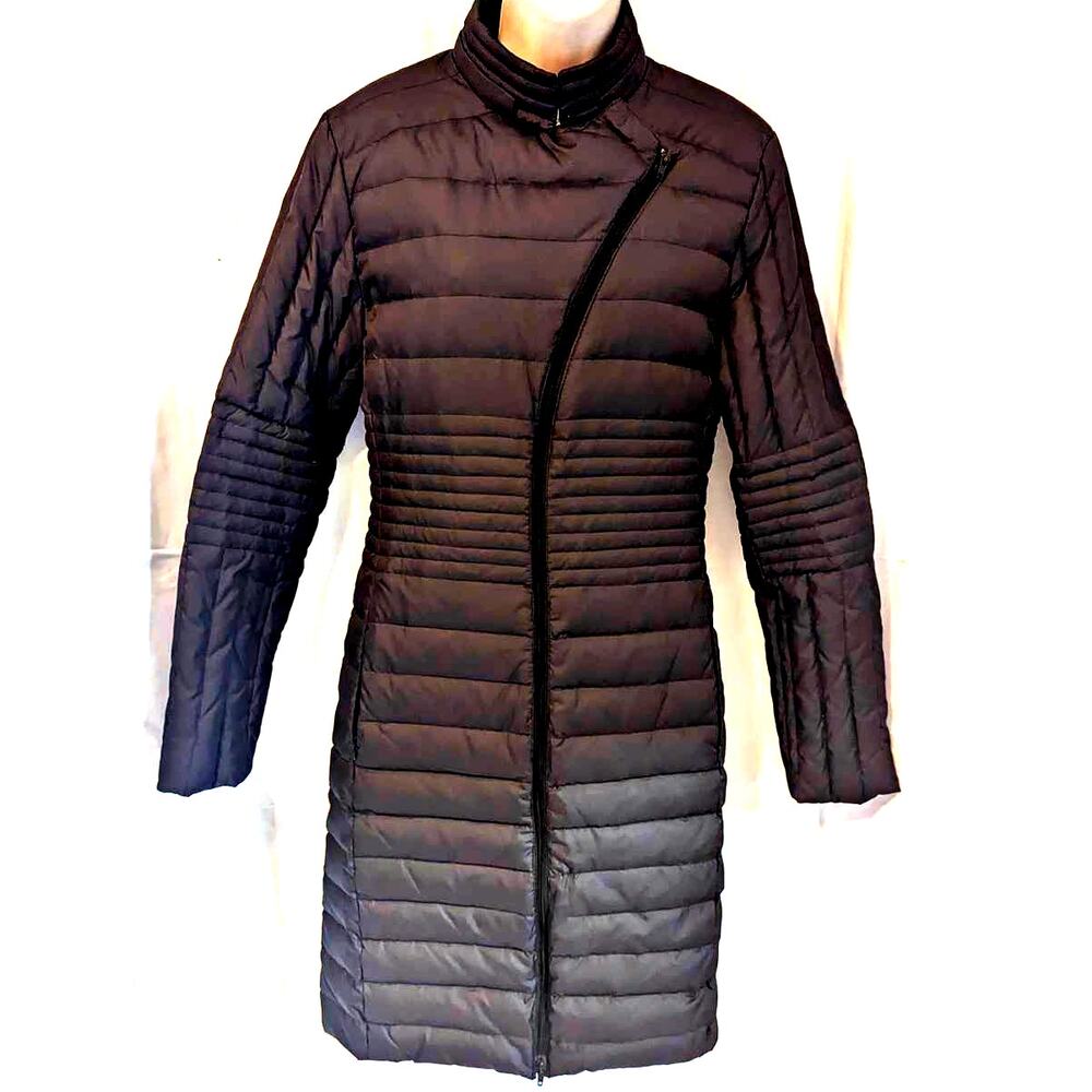 Burberry Chocolate Fitted Puffer Jacket sz Large Full zip
